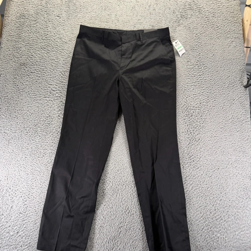 INC International Concepts EDV Collins Pant Men 36x30 Black Cotton Dress Stretch